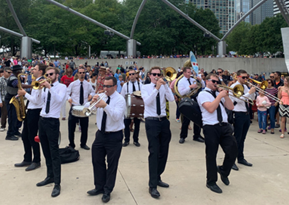 Hire Brass Oompah Marching Bands For Weddings Events